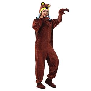 4pcs Funny Man-eater Bear Animal Jumpsuits Pajama Adult Cosplay Halloween Costume N23244