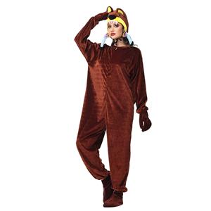 4pcs Funny Man-eater Bear Animal Jumpsuits Pajama Adult Cosplay Halloween Costume N23244
