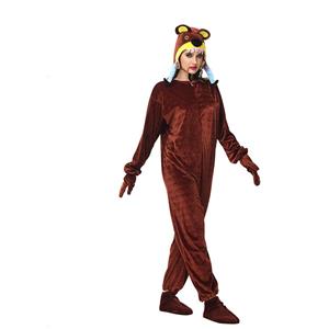 4pcs Funny Man-eater Bear Animal Jumpsuits Pajama Adult Cosplay Halloween Costume N23244