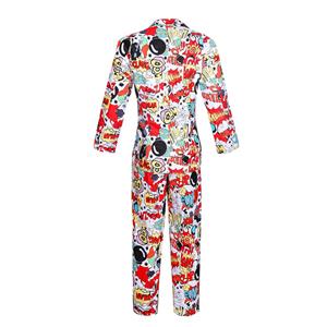 Men 's Funny Surprise Bomb Graffiti Print Personalized Party Suit Adult Cosplay Costume N20485