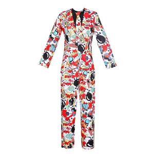 Men 's Funny Surprise Bomb Graffiti Print Personalized Party Suit Adult Cosplay Costume N20485