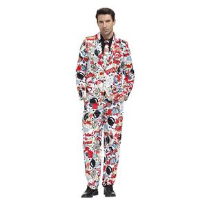 Men 's Funny Surprise Bomb Graffiti Print Personalized Party Suit Adult Cosplay Costume N20485