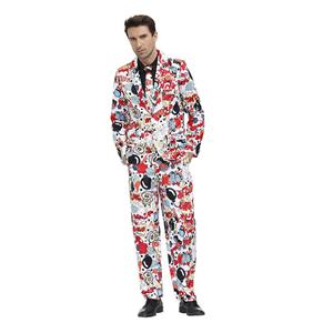 Men 's Funny Surprise Bomb Graffiti Print Personalized Party Suit Adult Cosplay Costume N20485
