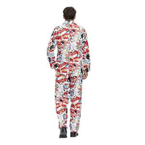 Men 's Funny Surprise Bomb Graffiti Print Personalized Party Suit Adult Cosplay Costume N20485