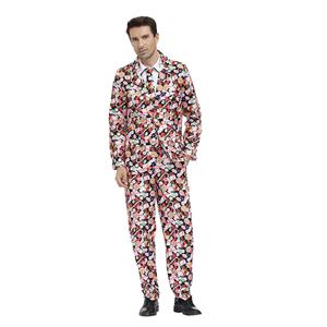 Men 's Funny Candies Pattern Print Personalized Party Suit Adult Cosplay Costume N20486