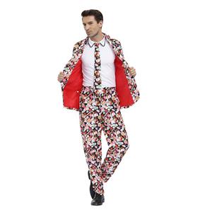 Men 's Funny Candies Pattern Print Personalized Party Suit Adult Cosplay Costume N20486