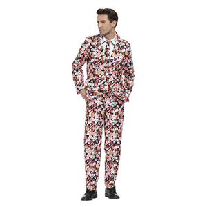 Men 's Funny Candies Pattern Print Personalized Party Suit Adult Cosplay Costume N20486