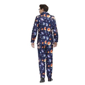 Men 's Fashion Space Pattern Print Personalized Party Suit Adult Cosplay Costume N20487