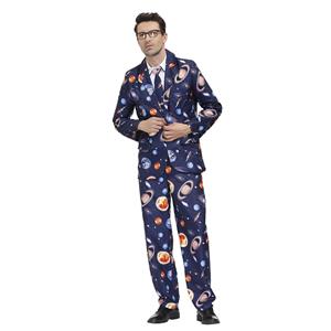 Men 's Fashion Space Pattern Print Personalized Party Suit Adult Cosplay Costume N20487