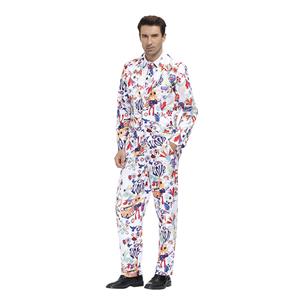 Men 's Fashion Letter Pattern Print Personalized Party Suit Adult Cosplay Costume N20488