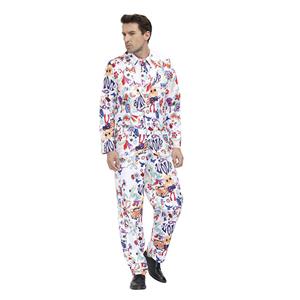 Men 's Fashion Letter Pattern Print Personalized Party Suit Adult Cosplay Costume N20488