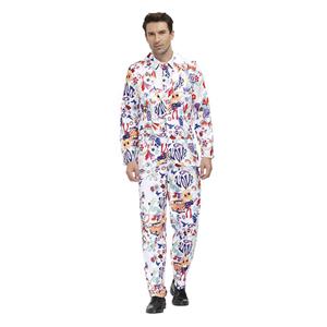 Men 's Fashion Letter Pattern Print Personalized Party Suit Adult Cosplay Costume N20488