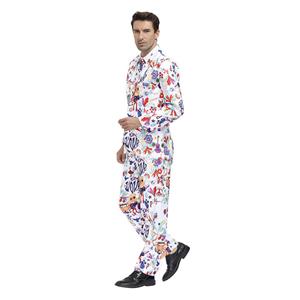 Men 's Fashion Letter Pattern Print Personalized Party Suit Adult Cosplay Costume N20488