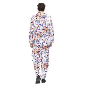 Men 's Fashion Letter Pattern Print Personalized Party Suit Adult Cosplay Costume N20488