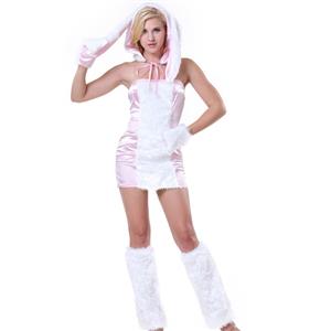 Exclusive Furry Bunny Girl Costume Shaggy Rabbit Cosplay Halloween Costume N18250