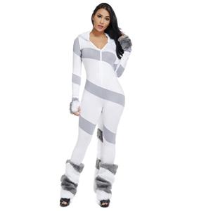 Exclusive Furry Monster Costume Circus Girl Bodysuit Zebra Cosplay Halloween Costume N18471