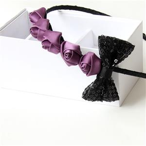 Gorgeous Girl's Purple Rose  Bow Hair Clasp J13034