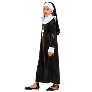 Sexy Nun Cosplay Robe Children Halloween Party Theatrical Masquerade Costume N22952