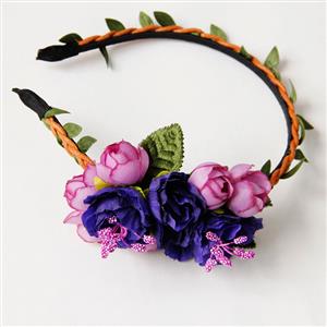 Girly Flower Wreath Wedding Party Hair Hoop J12837