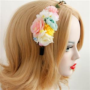 Girly Cloloeful Flowers Wedding Party Hair Hoop J12835