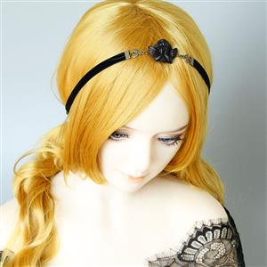 Gothic Black Evil Little Angel and Cloth Belt Tiara Hair Band Halloween Accessory J19687