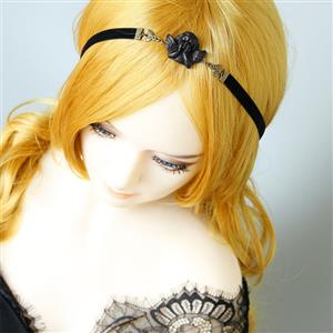 Gothic Black Evil Little Angel and Cloth Belt Tiara Hair Band Halloween Accessory J19687