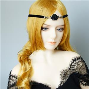 Gothic Black Evil Little Angel and Cloth Belt Tiara Hair Band Halloween Accessory J19687