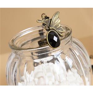Gothic Black Lace Wristband Rose Embellished Bracelet with Ring J18123