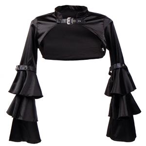 Gothic Black Shrug Bolero, Steampunk Corset Jacket, Victorian Costume, Gothic Costume, #N12899