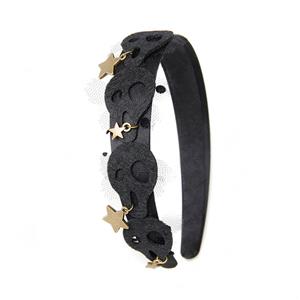 Gothic Black Skull and Metal Stars Pendant Lolita Halloween Party Cosplay Anime Headband J21545