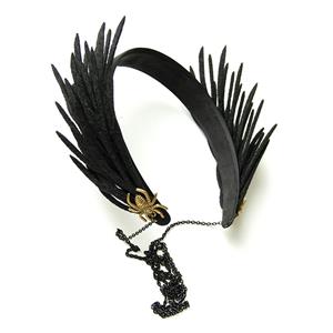 Gothic Black Spider Queen Tassel Halloween Party Cosplay Anime Decorations Headband J21542