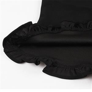 Gothic Black Sweetheart Neckline Lacing See-through Butterfly Short Sleeves Shirt Fitting Top N21512