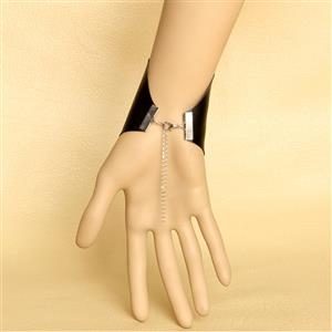 Vintage Victorian Gothic Black Wristband Bracelet J17893