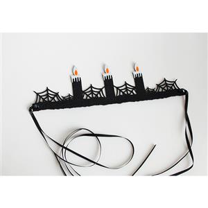 Gothic Black Cobweb Candle Halloween Crown Headwear MS18383