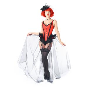 Fashion Body Shaper Corset Sets, Sexy Halloween Overbust Corset Sets, Buckle Shoulder Straps Overbust Corset, Plastic Bone Shapewear Overbust Corset, Gothic Halloween Party Cosplay Costume, Jacquard Overbust Corset for Women, #N20238