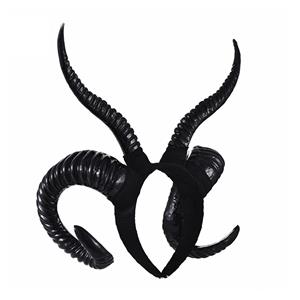 Gothic Dark Department Witch Antelope Horn Headband Halloween Hair Accessory N19533