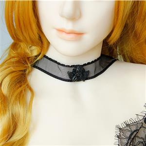 Gothic Style Mesh Black Evil Little Angel Chain Pendant Halloween Necklace J19702