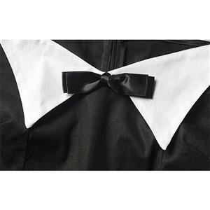 Sexy Gothic Black Off-shoulder Bowknot High Waist Knee-length Dress N18874