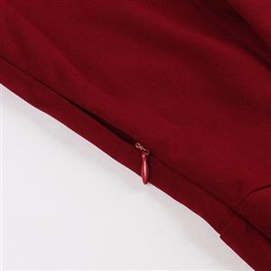 Burgundy Gothic Lace Sweetheart Dress with Batwing Sleeves - Oversized Bow Backless Evening Gown for Halloween N23814