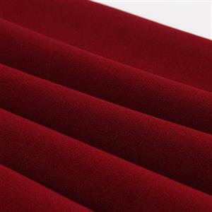 Burgundy Gothic Lace Sweetheart Dress with Batwing Sleeves - Oversized Bow Backless Evening Gown for Halloween N23814