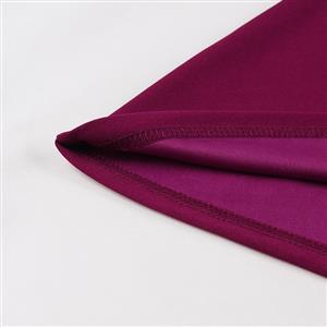 Purple Gothic Lace Sweetheart Dress with Batwing Sleeves - Oversized Bow and Flared Cuffs for Halloween N23815