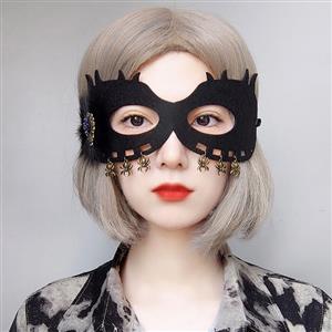 Gothic Gem and Feather Adult Masquerade Party Spider Halloween Cosplay Eye Mask MS21393