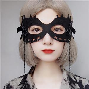 Gothic Bowknot and Chain Pendant Adult Masquerade Party Halloween Cosplay Eye Mask MS21433