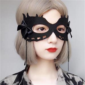 Gothic Bowknot and Chain Pendant Adult Masquerade Party Halloween Cosplay Eye Mask MS21433