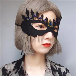 Gothic Gems and Pendant Noble Adult Masquerade Party Halloween Queen Cosplay Eye Mask MS21434