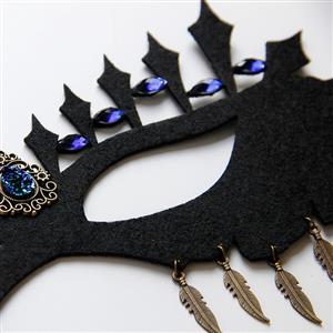 Gothic Gems and Pendant Noble Adult Masquerade Party Halloween Queen Cosplay Eye Mask MS21434