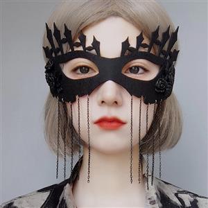 Gothic Black Rose and Chain Noble Adult Masquerade Party Halloween Cosplay Eye Mask MS21435