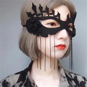 Gothic Black Rose and Chain Noble Adult Masquerade Party Halloween Cosplay Eye Mask MS21435