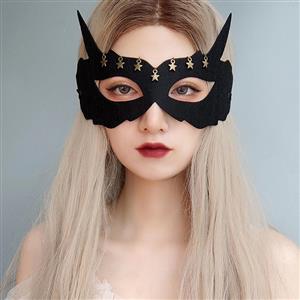 Gothic Devil Horns Adult Queen Masquerade Demon Halloween Stars Anime Cosplay Eye Mask MS21444