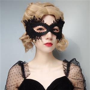 Gothic Black Queen Noble Masquerade Adult Halloween Devil Anime Cosplay Eye Mask MS21685